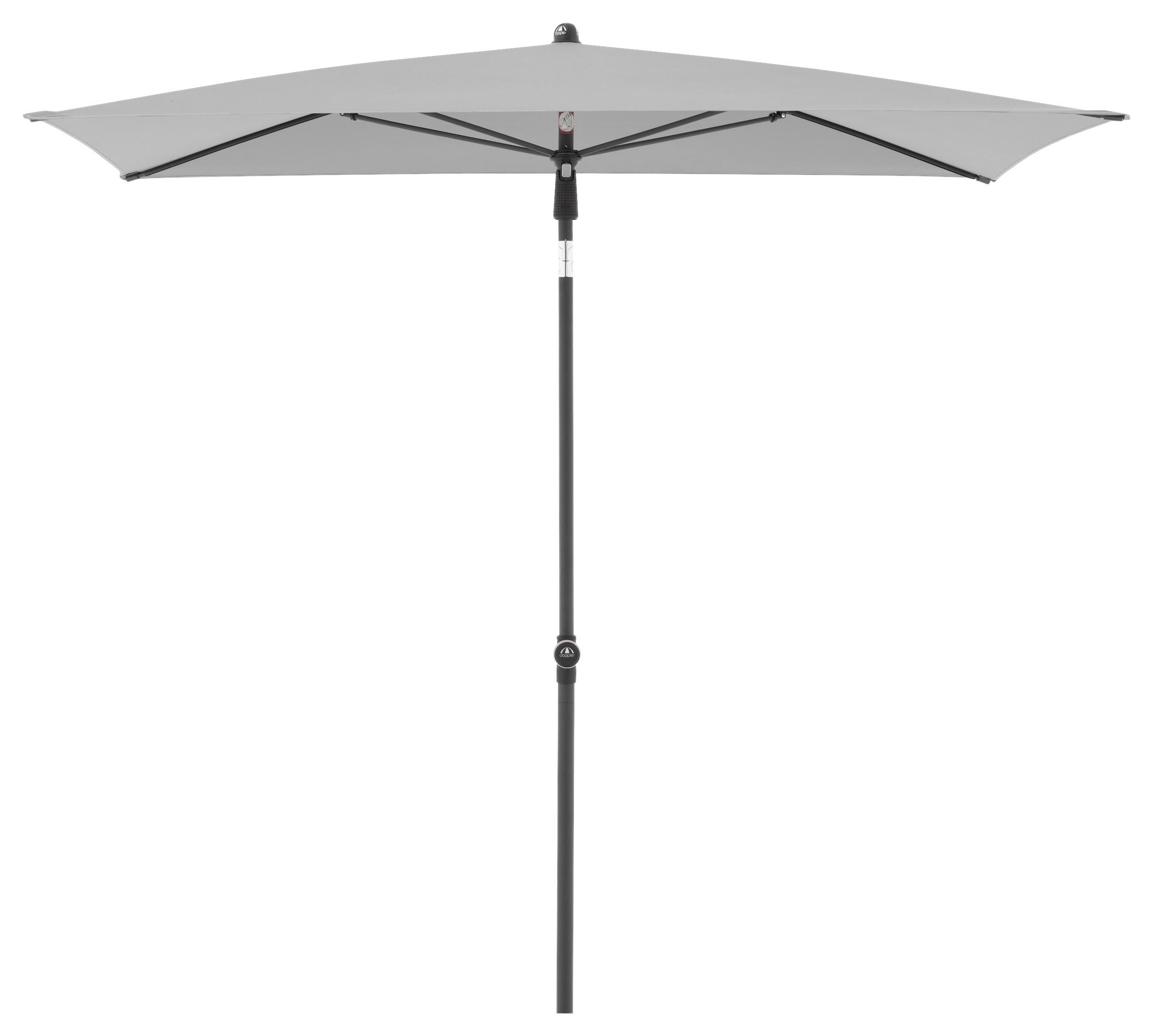 Thumbnail - Doppler Sonnenschirm, Hellgrau, Textil, 120x200 cm, höhenverstellbar, Knickgelenk, regenabweisend, Sonnen- & Sichtschutz...