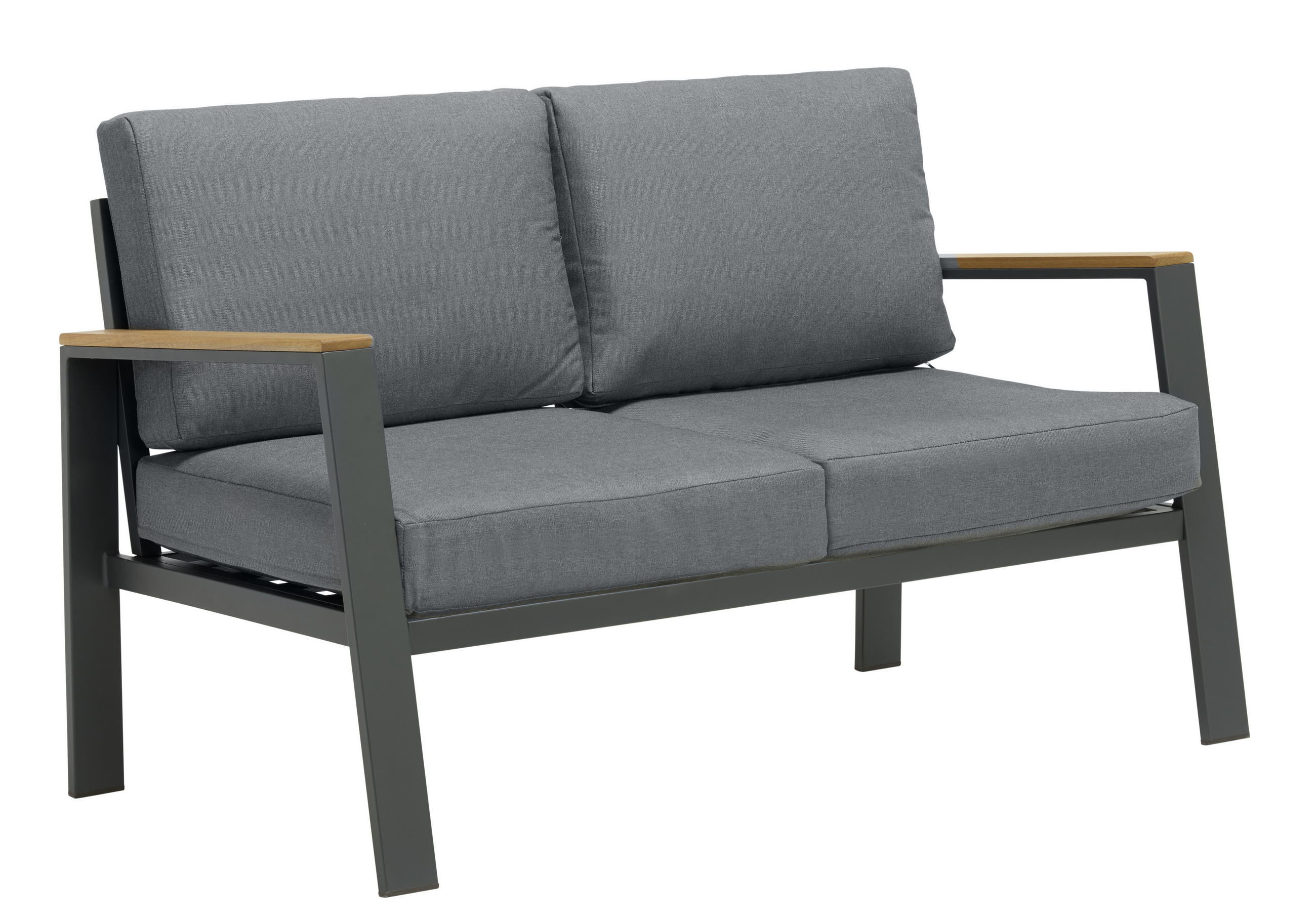 LOUNGESOFA 132/74/75 cm - Anthrazit/Naturfarben, Design, Holz/Textil (132/74/75cm) - Ambia Garden
