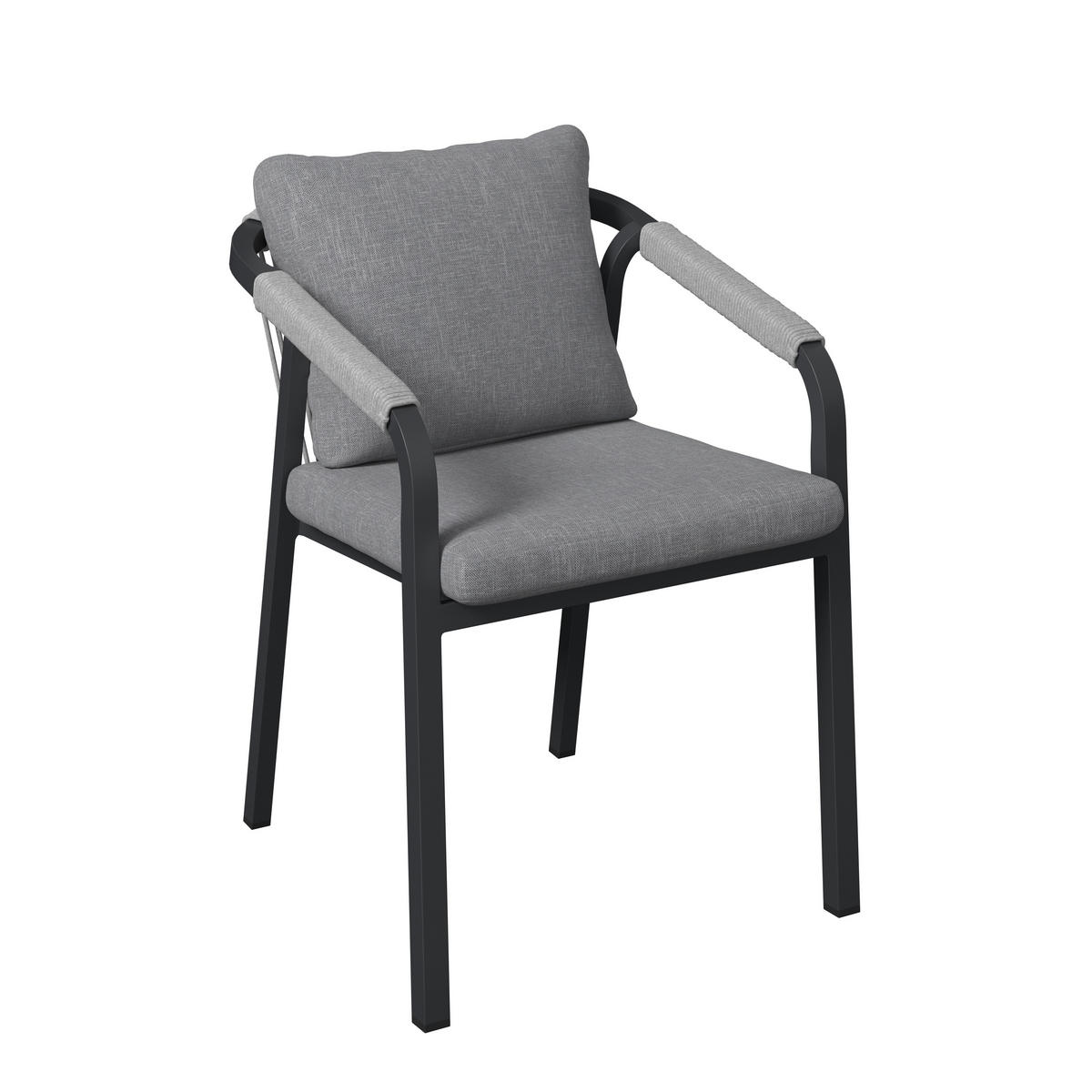 GARTENTISCHGRUPPE  - Anthrazit/Grau, MODERN, Textil/Metall (162/73/90cm) - Ambia Garden