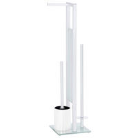 WC-BÜRSTENKOMBINATION - Weiß, Basics, Glas/Kunststoff (18/70/23cm) - Wenko