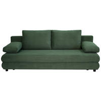 SCHLAFSOFA Cord Grün  - Schwarz/Grün, Design, Kunststoff/Textil (197/77/81cm) - home24