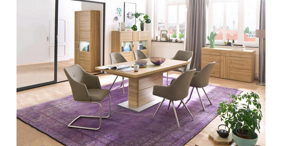 VITRINE in Eichefarben - Eichefarben/Grau, KONVENTIONELL, Holzwerkstoff/Metall (94/206/39cm) - Cantus