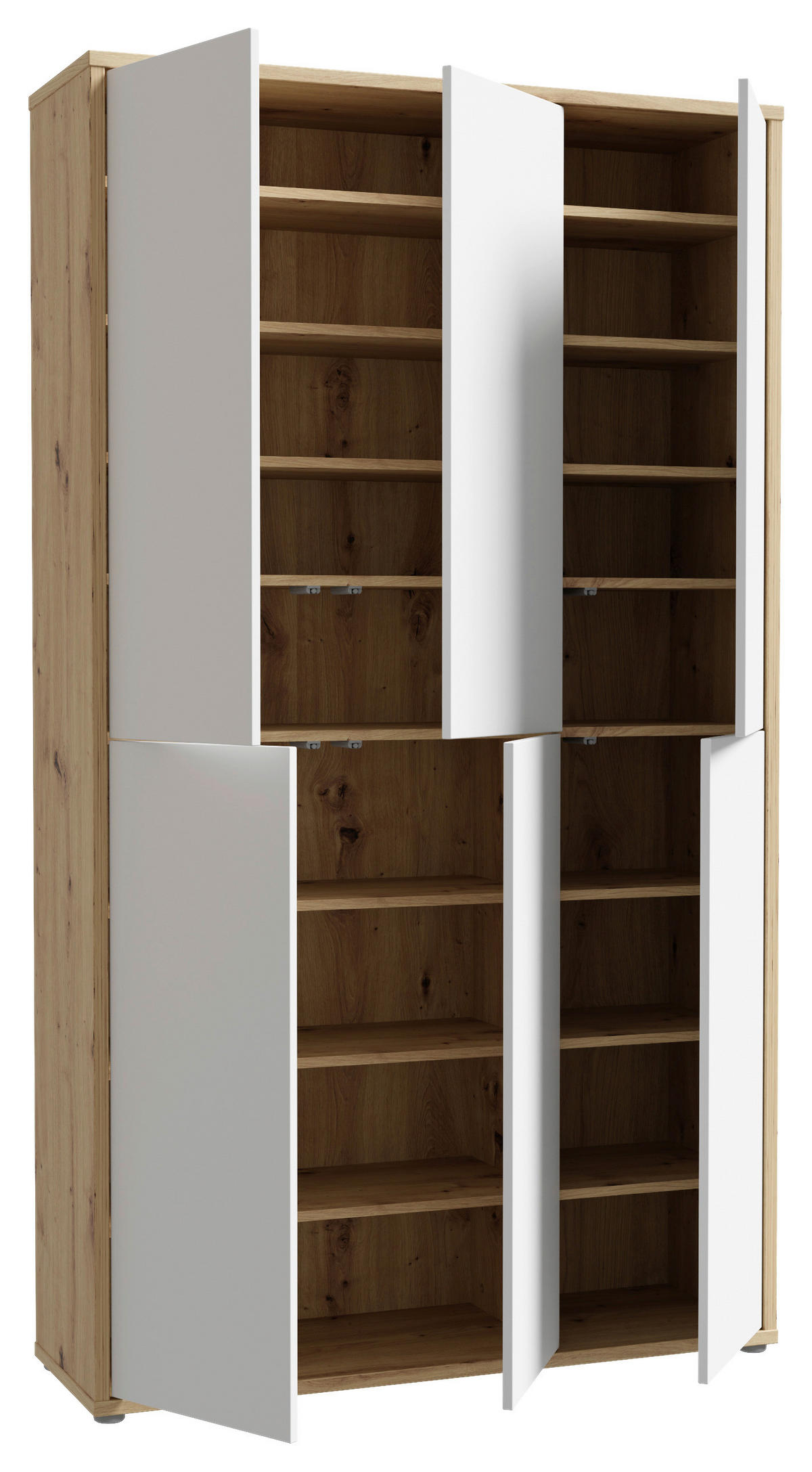 SCHUHSCHRANK 109,2/191,9/34,9 cm  - Hellgrau/Eiche Artisan, MODERN, Holzwerkstoff/Kunststoff (109,2/191,9/34,9cm) - Xora