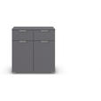 KOMMODE  in 80/81/42 cm  - Chromfarben/Dunkelgrau, Design, Holzwerkstoff/Metall (80/81/42cm) - Carryhome