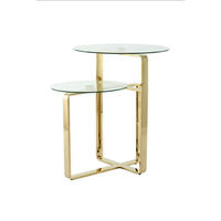 BEISTELLTISCH in Metall, Glas  - Goldfarben, Design, Glas/Metall (59/60/59cm) - Kayoom