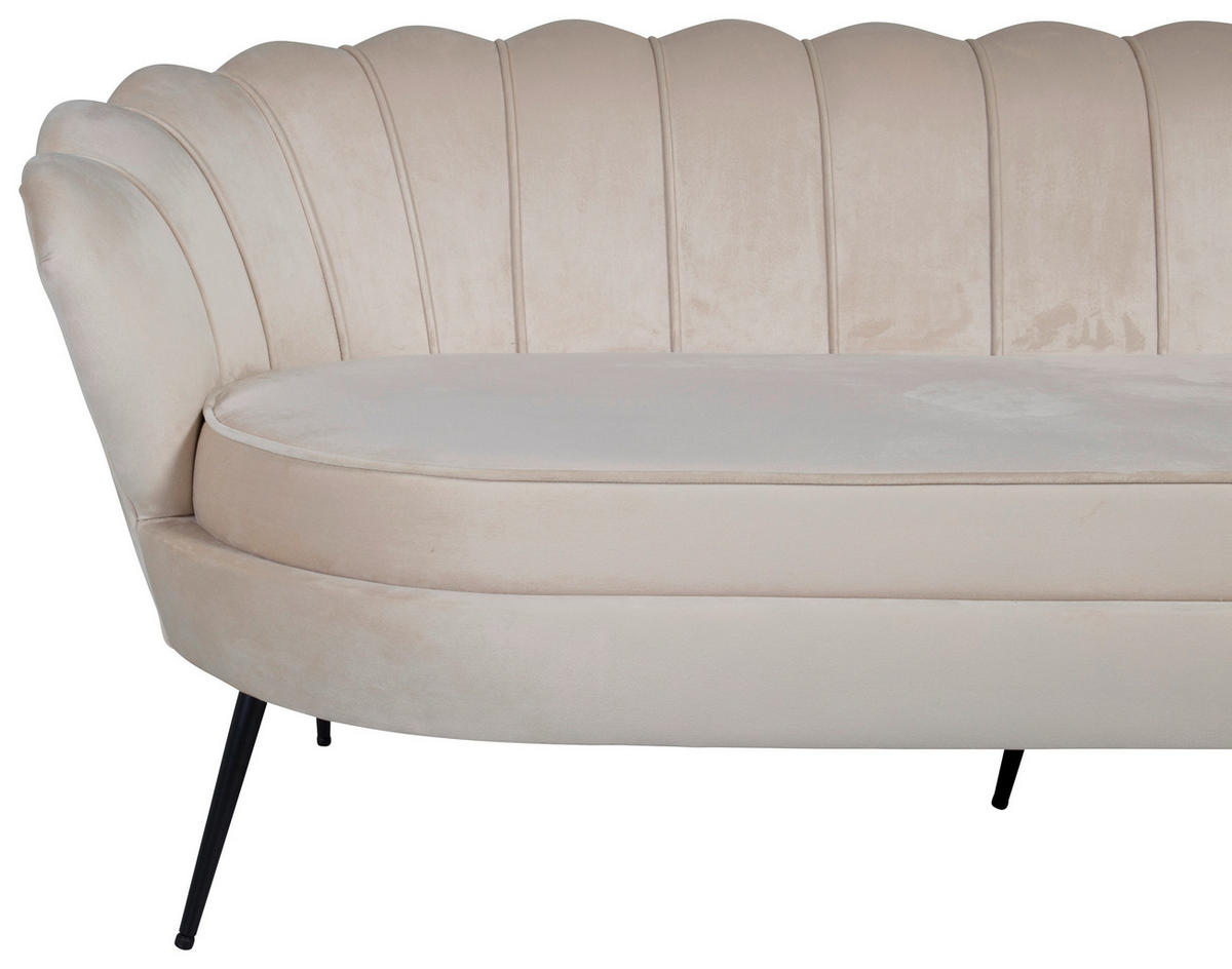 2-SITZER-SOFA Schwarz, Beige  - Beige/Schwarz, Design, Textil/Metall (180/78.5/78cm) - Livetastic