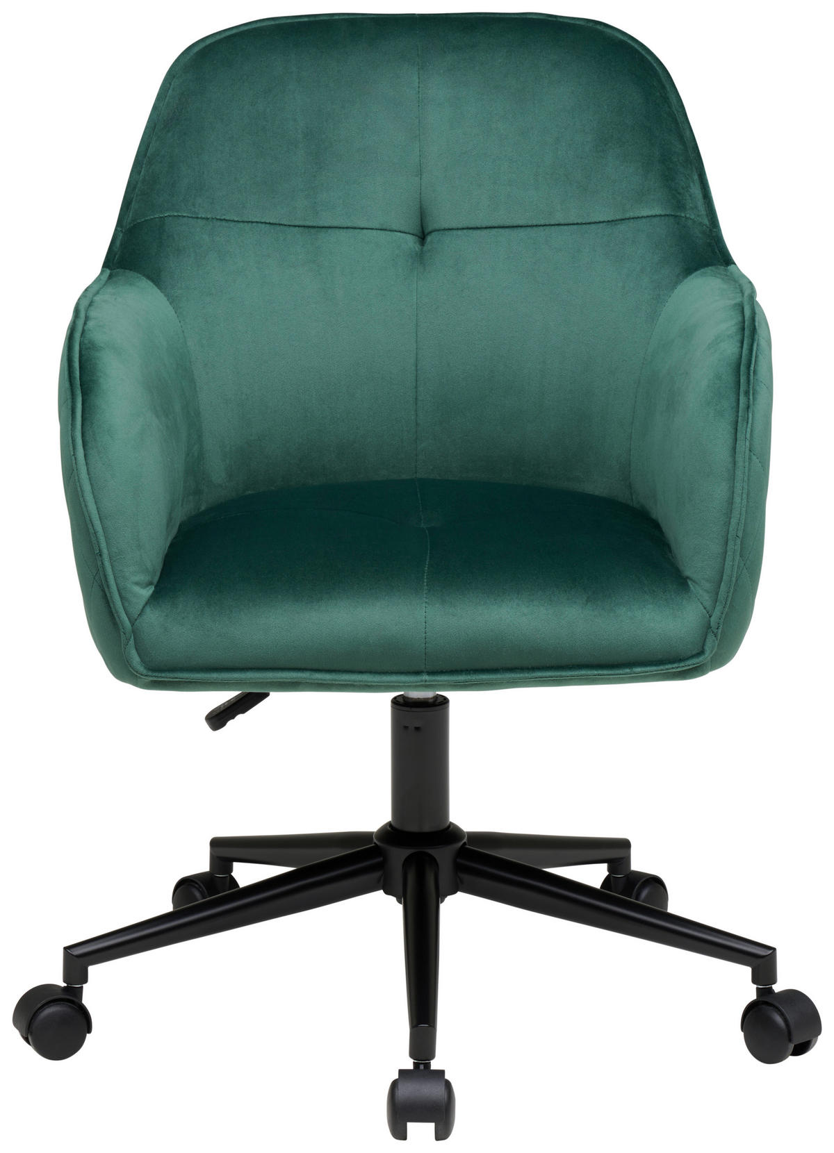 DREHSTUHL Samt Grün, Schwarz  - Schwarz/Grün, MODERN, Kunststoff/Textil (58/82/90/62cm) - MID.YOU