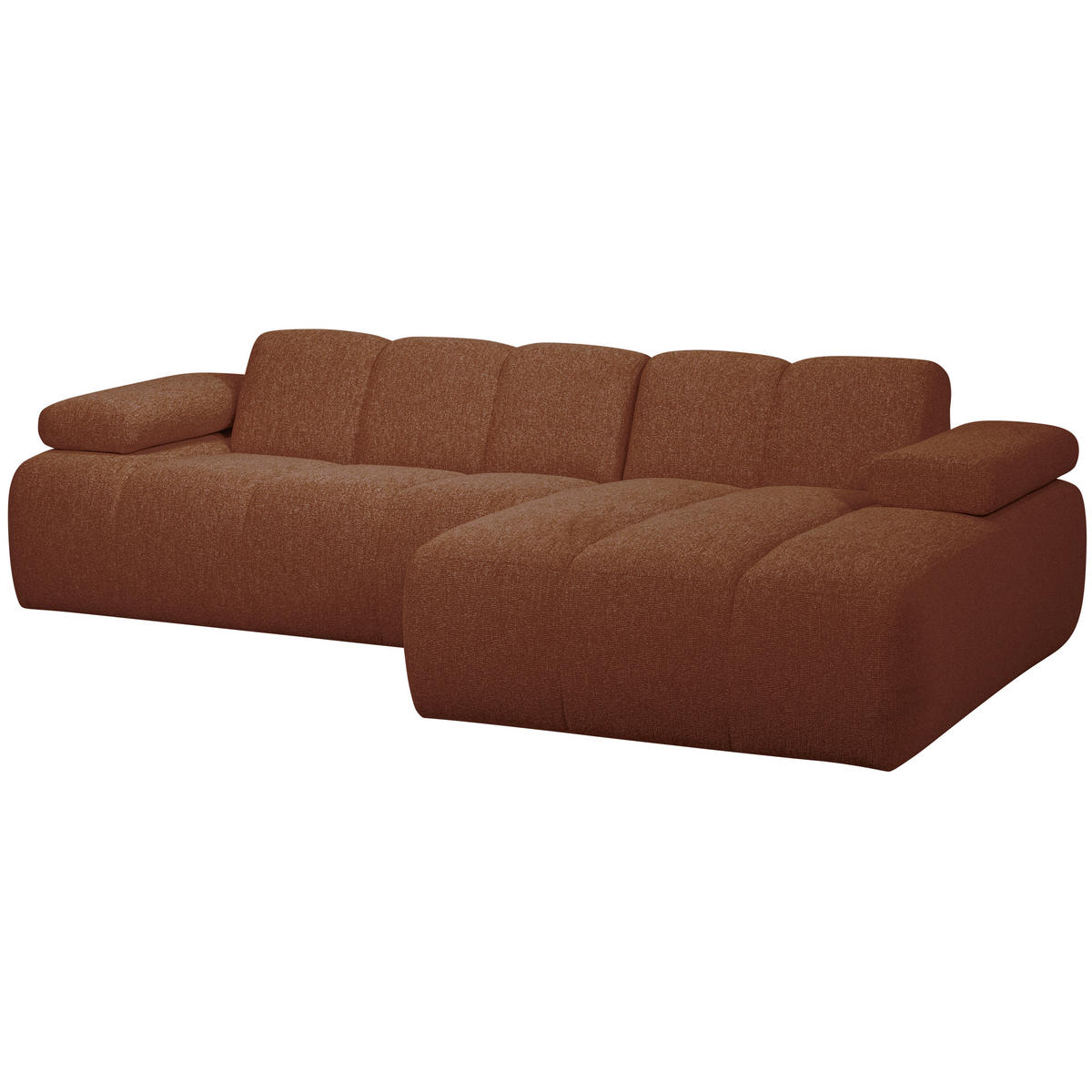ECKSOFA Mojo in Bouclé Rostfarben Armteilverstellung  284/160 cm  - Rostfarben/Schwarz, MODERN, Kunststoff/Textil (284/160cm) - Livetastic