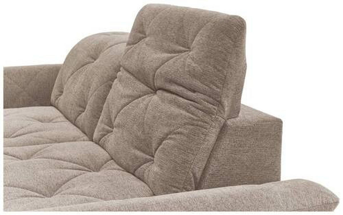 ECKSOFA in Webstoff Taupe  - Taupe/Schwarz, Design, Textil/Metall (173/244cm) - Moderano