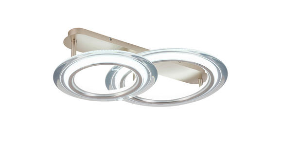LED-DECKENLEUCHTE 66/45/16 cm - Chromfarben/Champagner, Design, Kunststoff/Metall (66/45/16cm) - Dieter Knoll