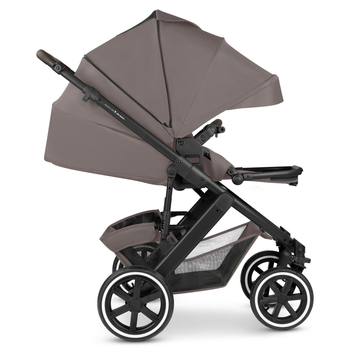 KINDERWAGENSET Salsa 5 Air Starter Set  - Graubraun/Schwarz, Basics, Textil/Metall (95.5/63/107,5cm) - ABC Design