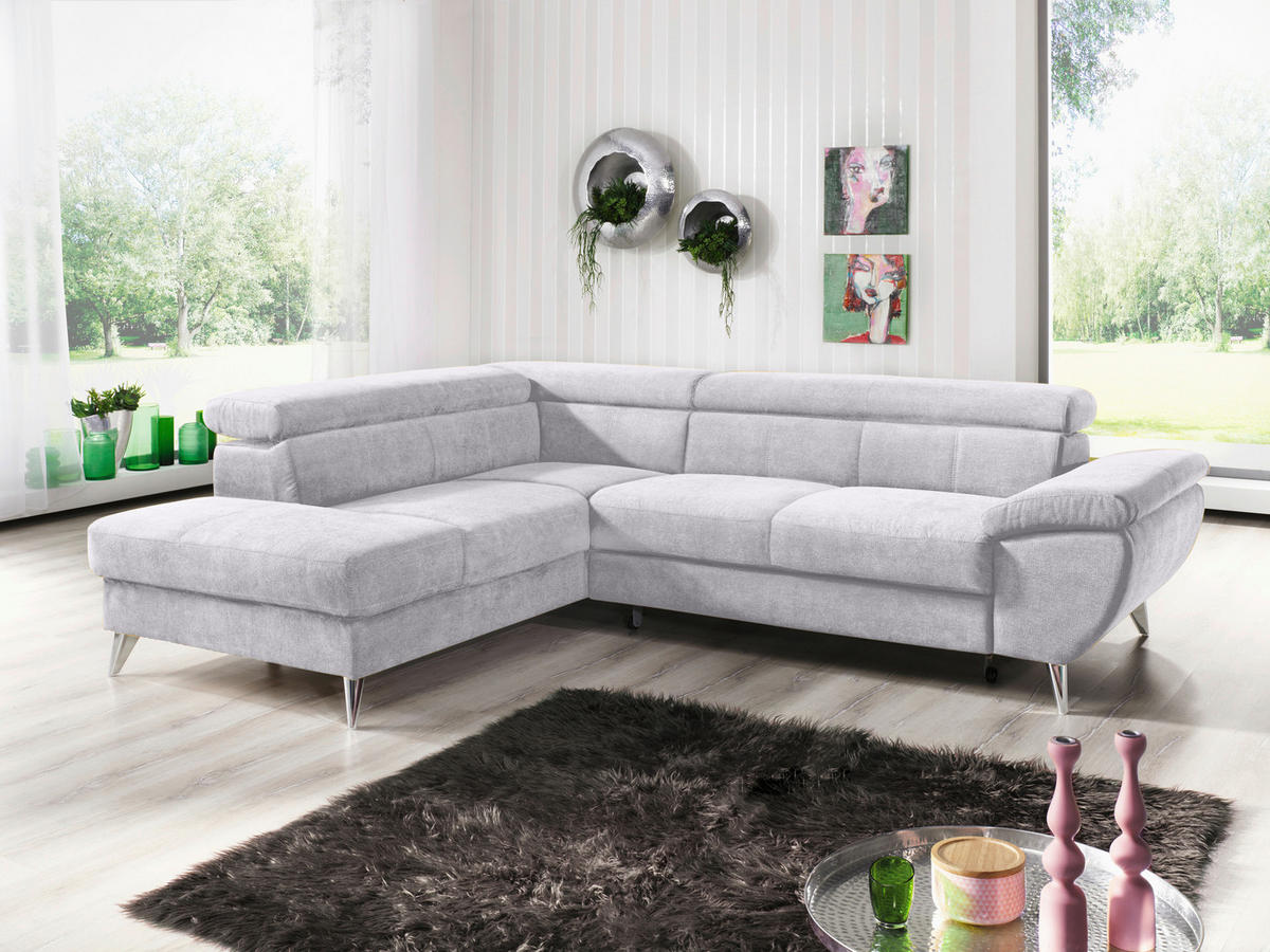 SEDACÍ SOUPRAVA, textil, šedá - šedá/barvy chromu, Basics, kov/textil (207/75-93/260cm) - Welnova