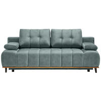 SCHLAFSOFA  mit Stoffauswahl, Rücken echt Webstoff Mintgrün  - Schwarz/Mintgrün, Design, Holz/Textil (206/77-87/102cm) - Novel