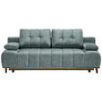 SCHLAFSOFA mit Stoffauswahl, Rücken echt Webstoff Mintgrün - Schwarz/Mintgrün, Design, Holz/Textil (206/77-87/102cm) - Novel