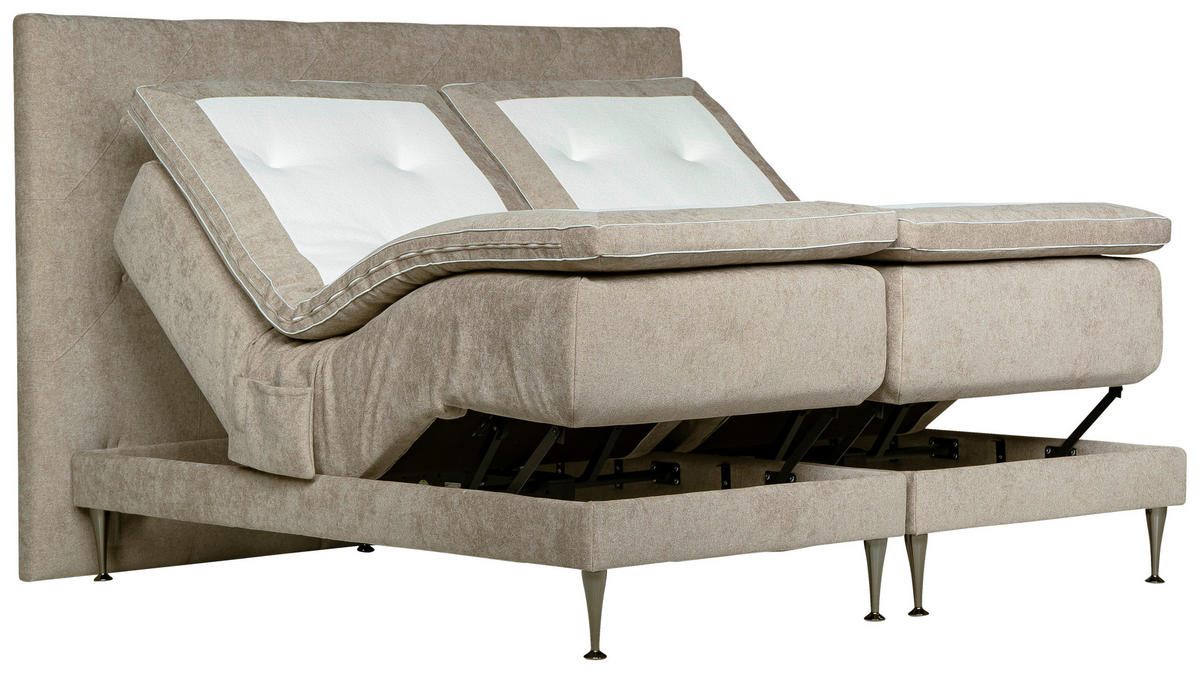 STÄLLBAR SÄNG  i greige   - greige/svart, Klassisk, metall/trä (180/200cm) - Niels Andersson