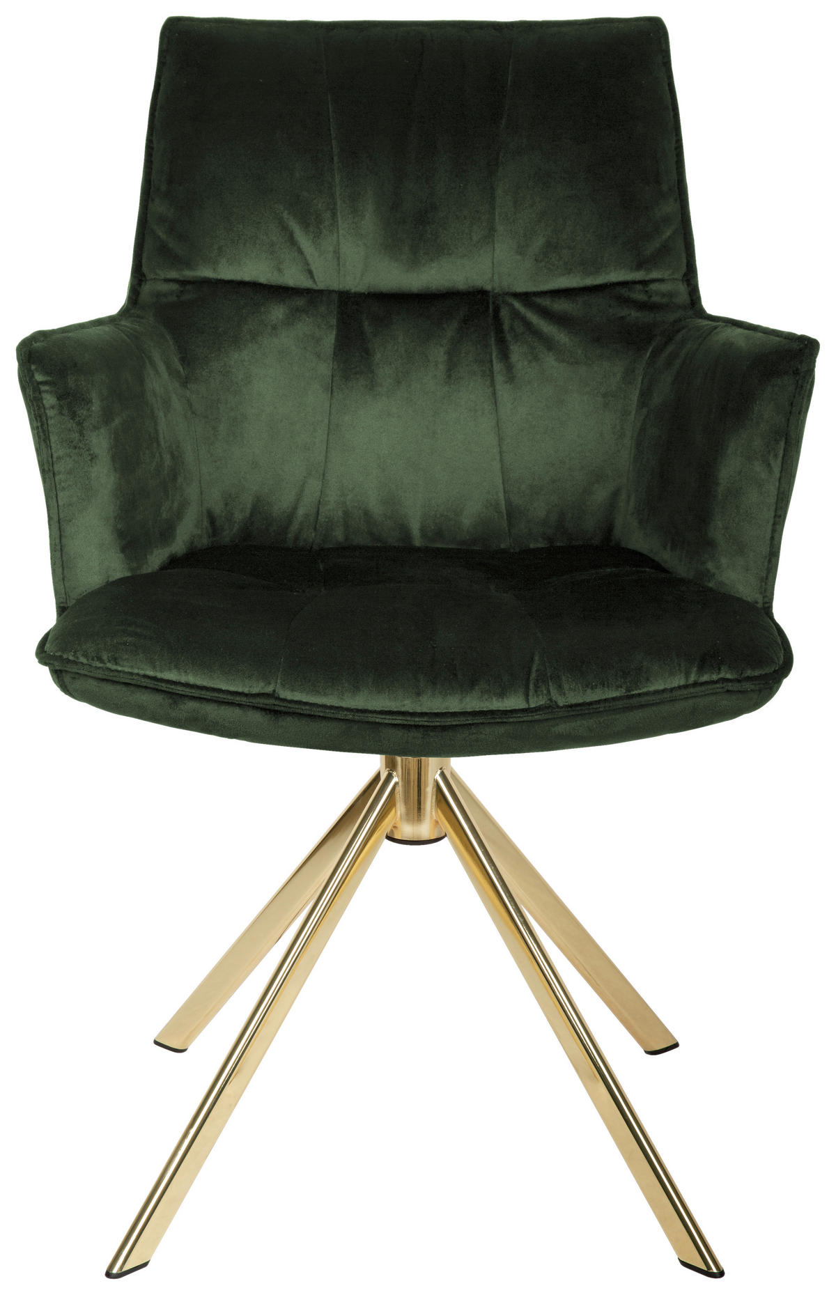 ARMLEHNSTUHL  in Edelstahl Samt  - Goldfarben/Grün, Design, Textil/Metall (59/89,5/63cm) - Novel