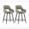 BARHOCKER-SET Webstoff Grün Sitzfläche 180° drehbar, automatische Rückholfunktion  - Schwarz/Grün, MODERN, Textil/Metall (51,5/97/54cm) - MID.YOU