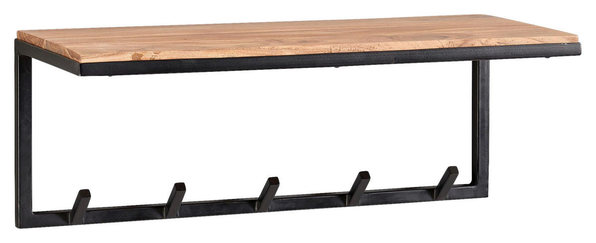 NÁSTĚNNÁ ŠATNA, 70/27/30 cm - barvy akácie, Moderní, kov/dřevo (70/27/30cm) - MID.YOU