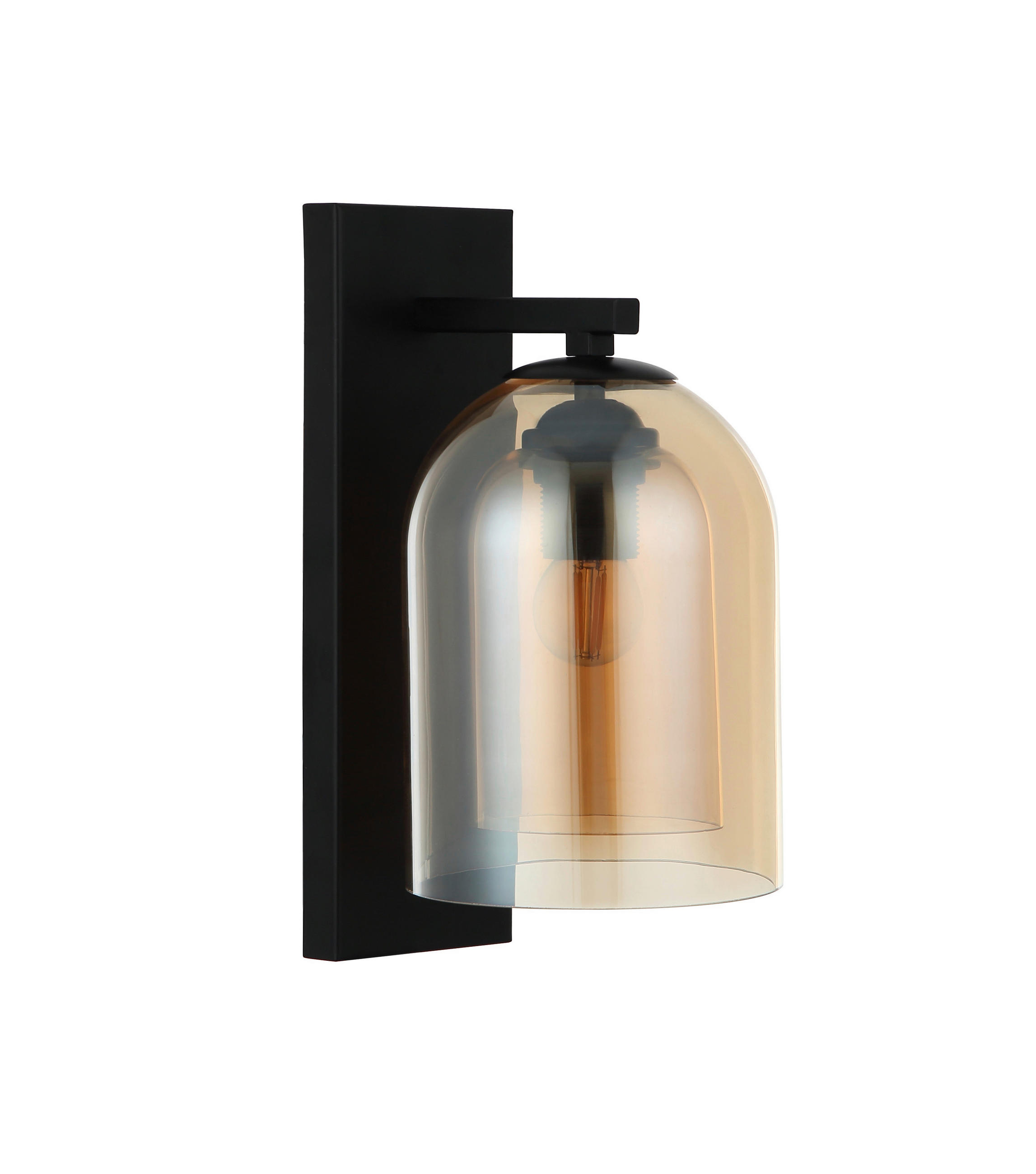WANDLEUCHTE Elaris 31/15/19 cm  - Bernsteinfarben, Design, Glas (31/15/19cm)