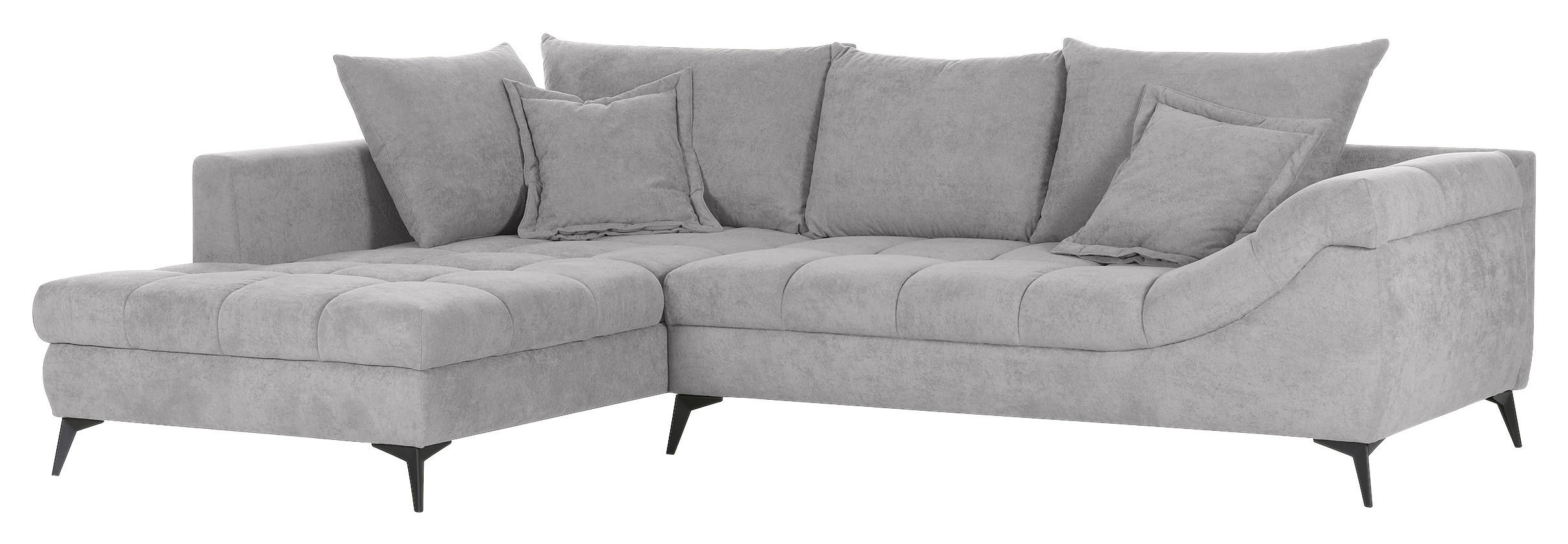 Thumbnail - Stylife Ecksofa, Hellgrau, Textil, 3-4-Sitzer, Füllung: Schaumstoffflocken,Schaumstoff, Ottomane links, L-Form, 307x224 ...