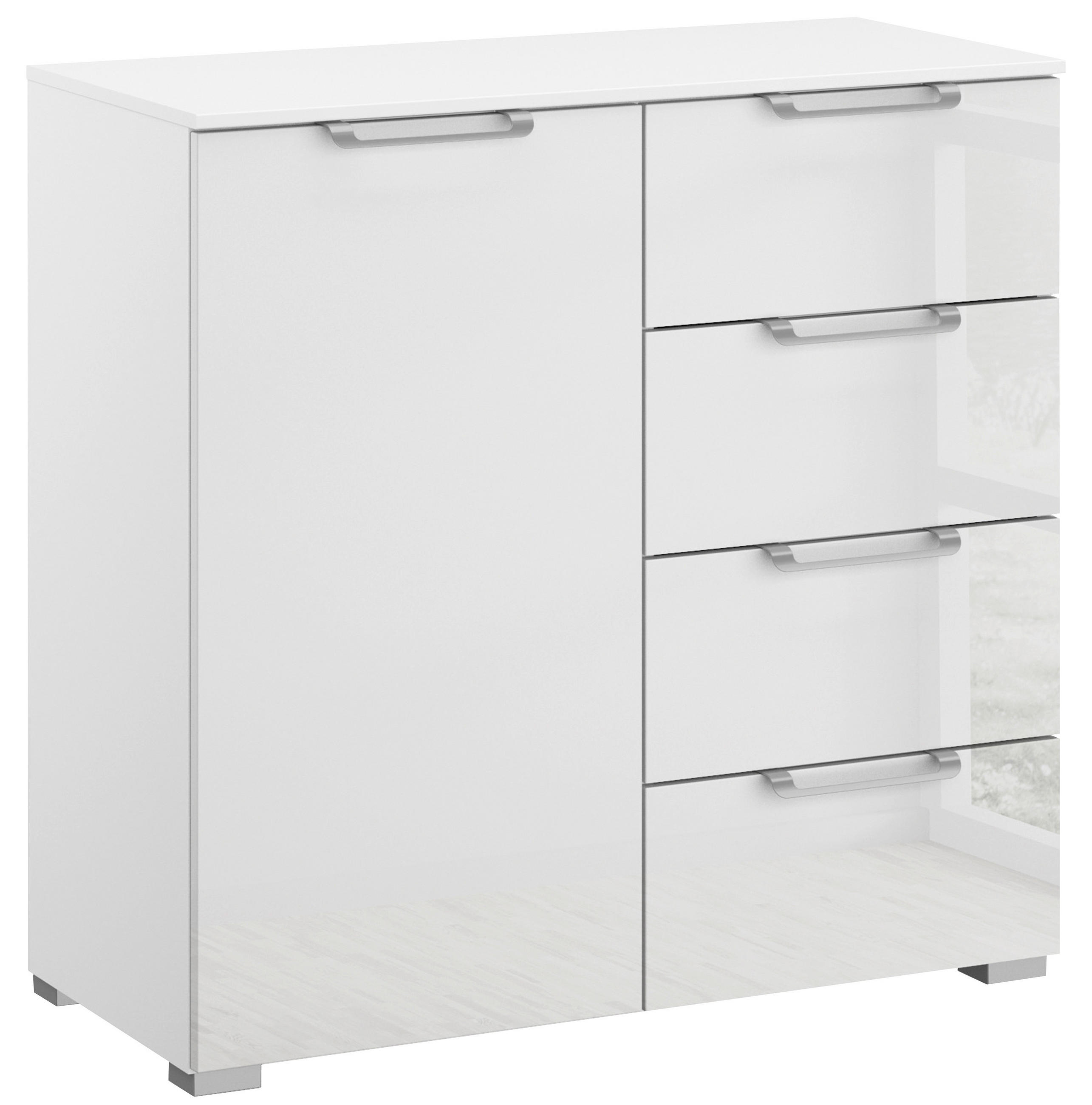 SIDEBOARD  in 80/81/42 cm  - Klar/Silberfarben, Design, Glas/Holzwerkstoff (80/81/42cm) - Novel