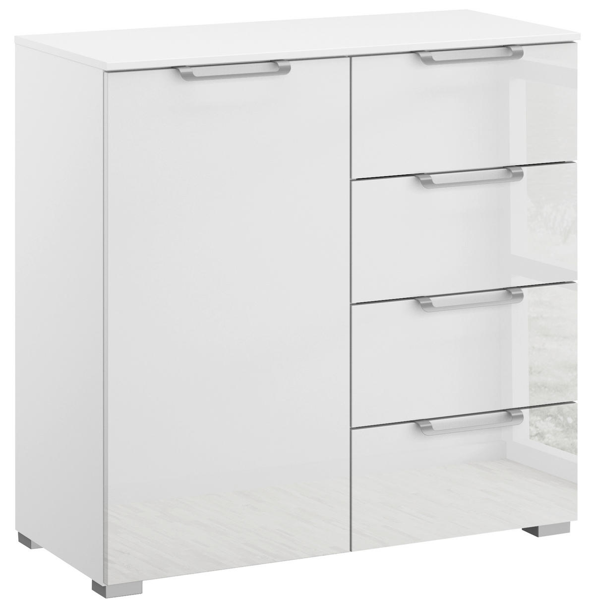 SIDEBOARD  in 80/81/42 cm  - Klar/Silberfarben, Design, Glas/Holzwerkstoff (80/81/42cm) - Novel