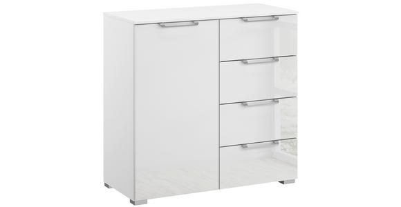 SIDEBOARD  80/81/42 cm 4 Schublade(n)  - Klar/Silberfarben, Design, Glas/Holzwerkstoff (80/81/42cm) - Novel