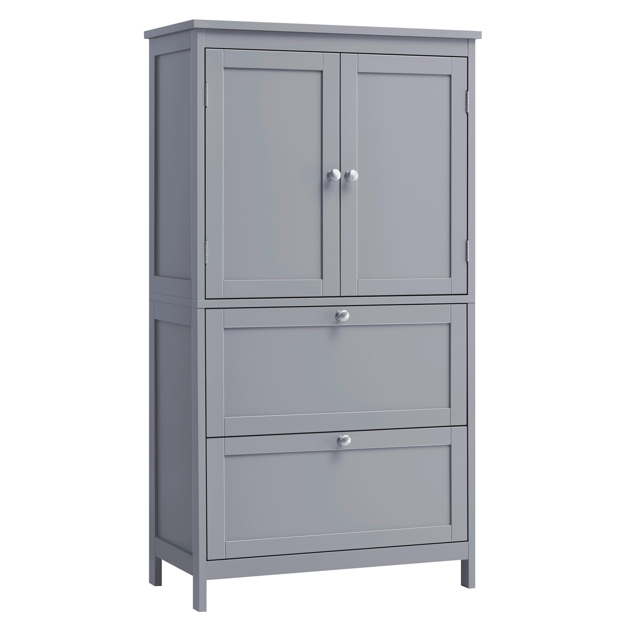 MIDISCHRANK 60/110/30 cm  - Chromfarben/Grau, MODERN, Holzwerkstoff/Metall (60/110/30cm) - MID.YOU
