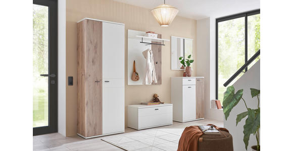 GARDEROBE 5-teilig  in 260/198/37 cm  - Eichefarben/Weiß, Design, Holzwerkstoff (260/198/37cm) - Voleo