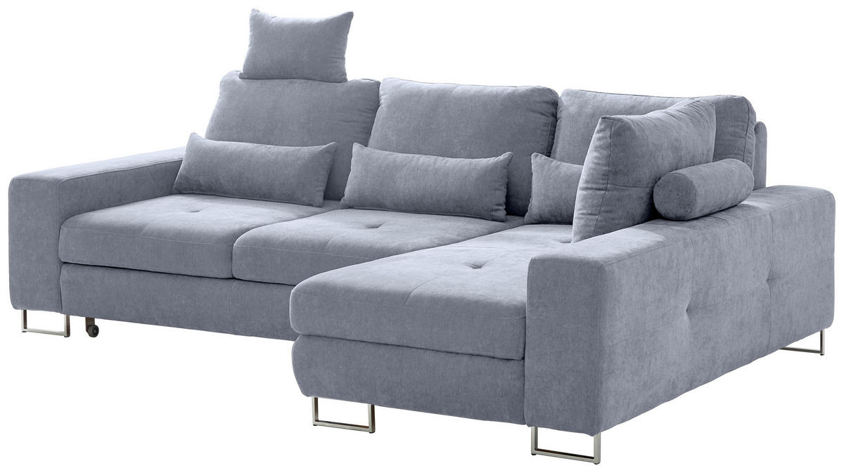 HÖRNSOFFA i flatväv grå  - grå, Design, metall/textil (260/188cm) - Hom`in
