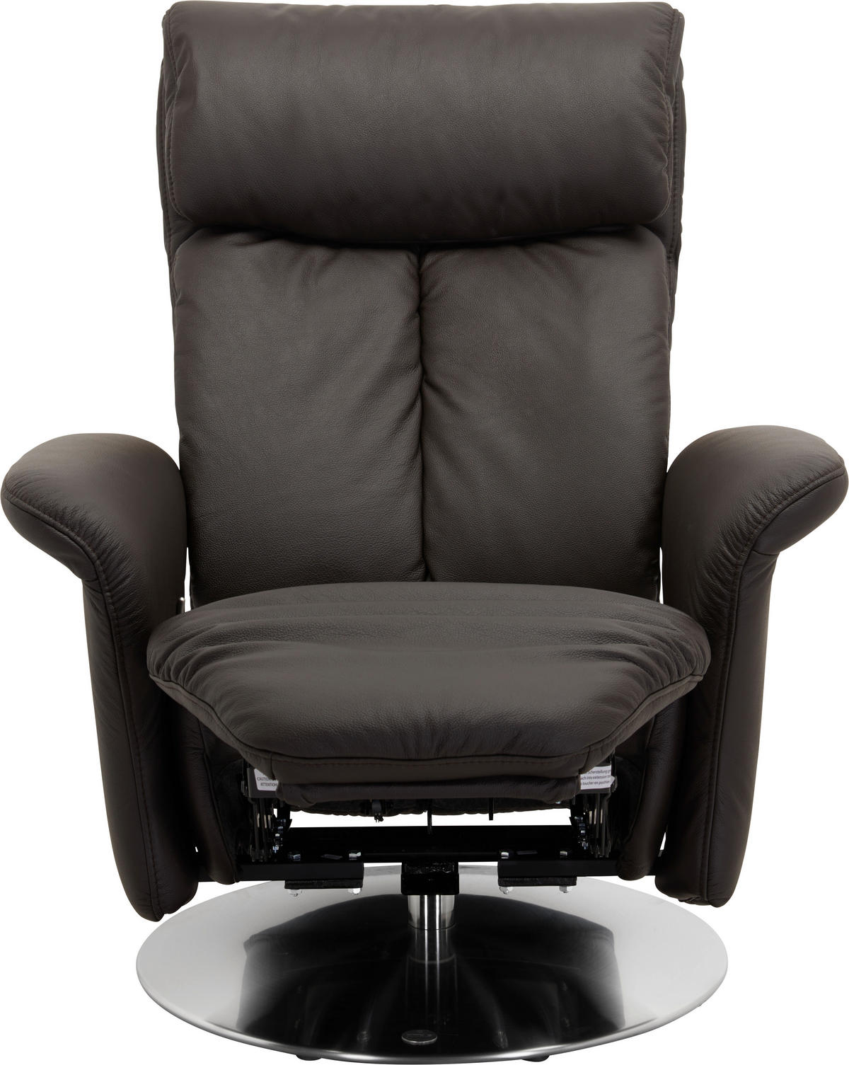 RELAXSESSEL in Leder Braun  - Edelstahlfarben/Braun, Design, Leder (82/107/88cm) - Himolla
