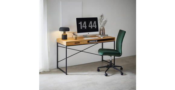 SCHREIBTISCH 140/58/76 cm  in Wildeiche  - Wildeiche/Schwarz, MODERN, Holzwerkstoff/Metall (140/58/76cm) - Carryhome