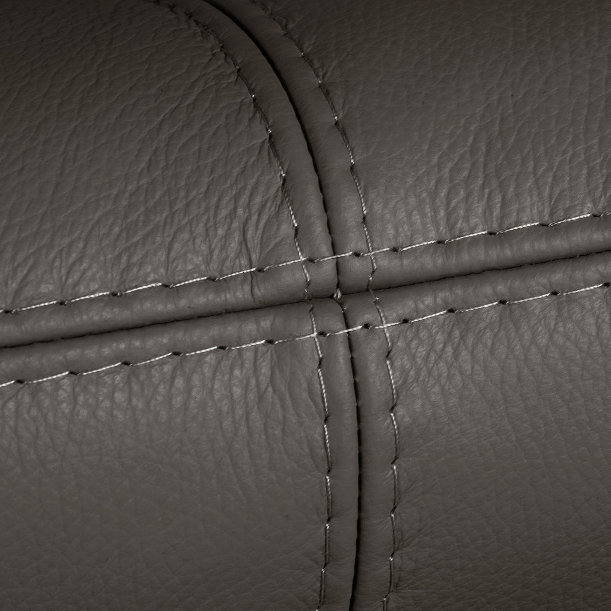 3-SITZER-SOFA Echtleder Dunkelbraun  - Dunkelbraun/Silberfarben, Design, Leder/Metall (214/90/88cm) - Livetastic