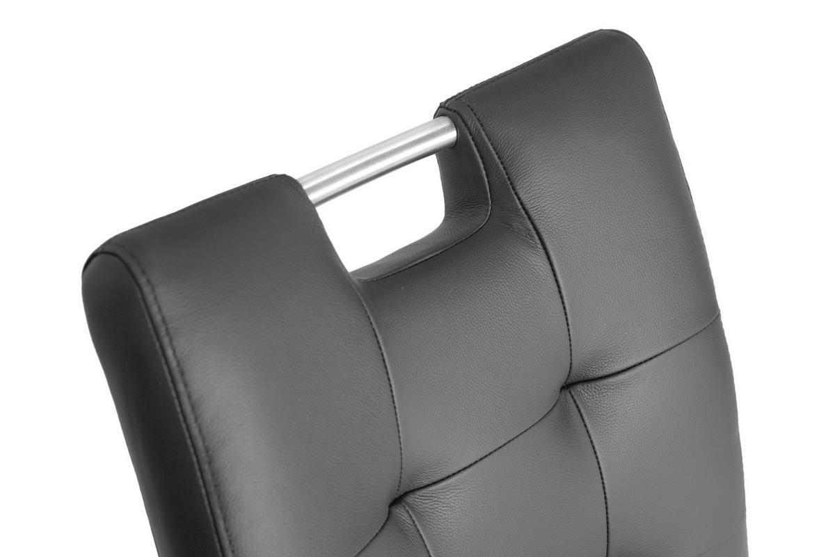 SCHWINGSTUHL    Echtleder  - Edelstahlfarben/Schwarz, Design, Leder/Metall (46/97/57cm) - Novel