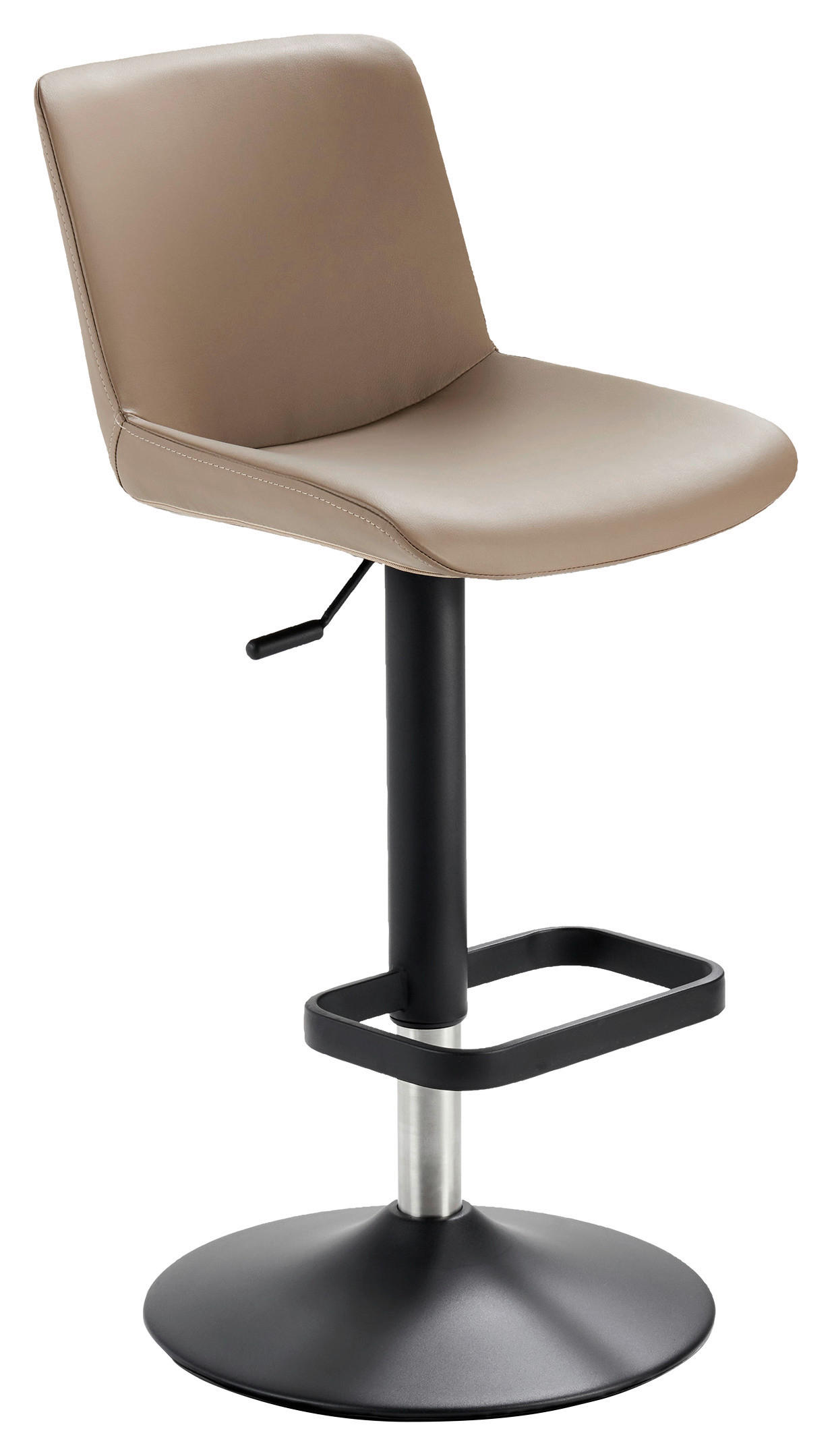 Barhocker in Metall, Leder Braun