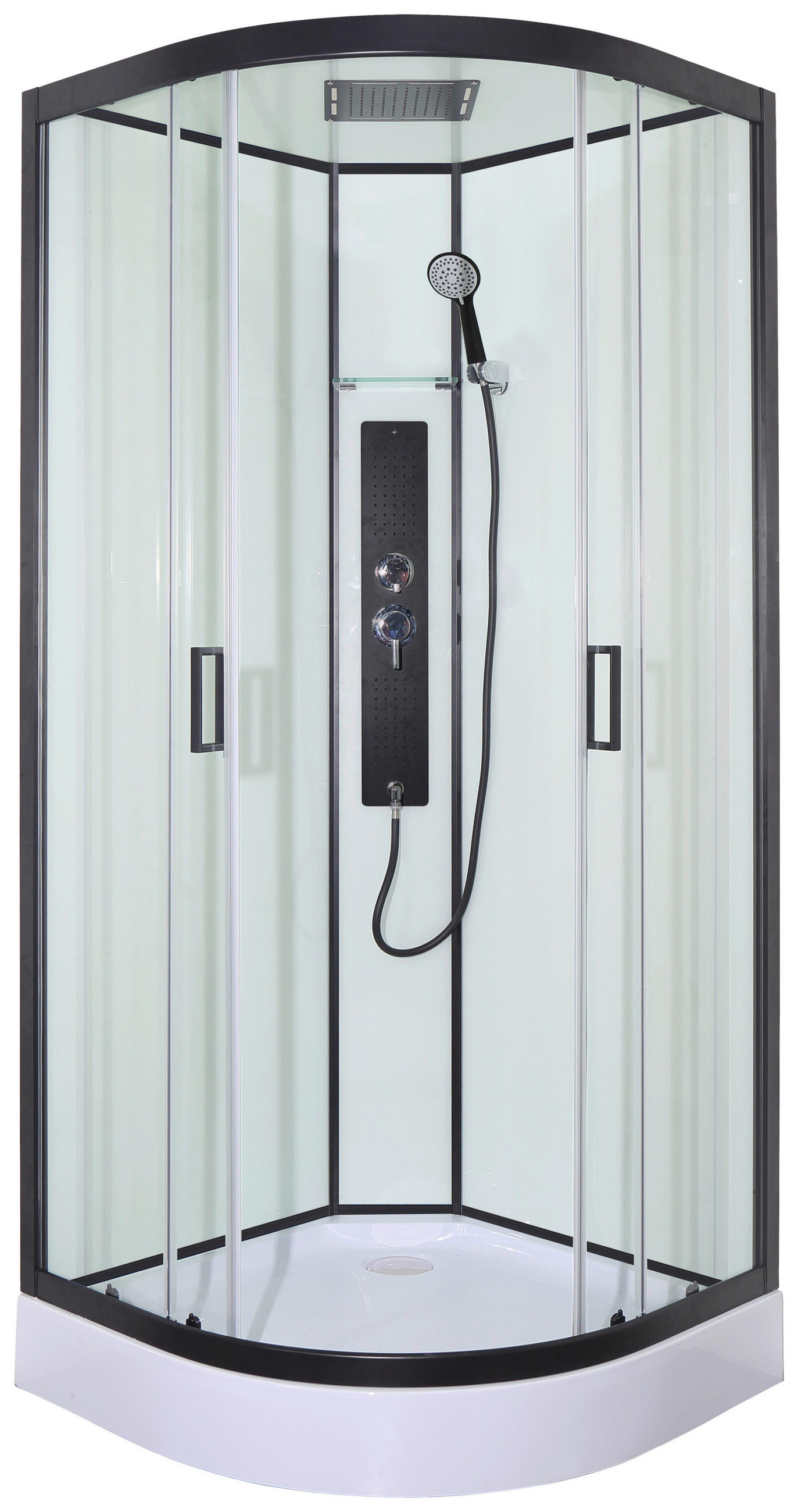 SPRCHOVÁ KABÍNA, čierna, priehľadné,  - priehľadné/čierna, plast/sklo (90/90/225cm) - Sanotechnik