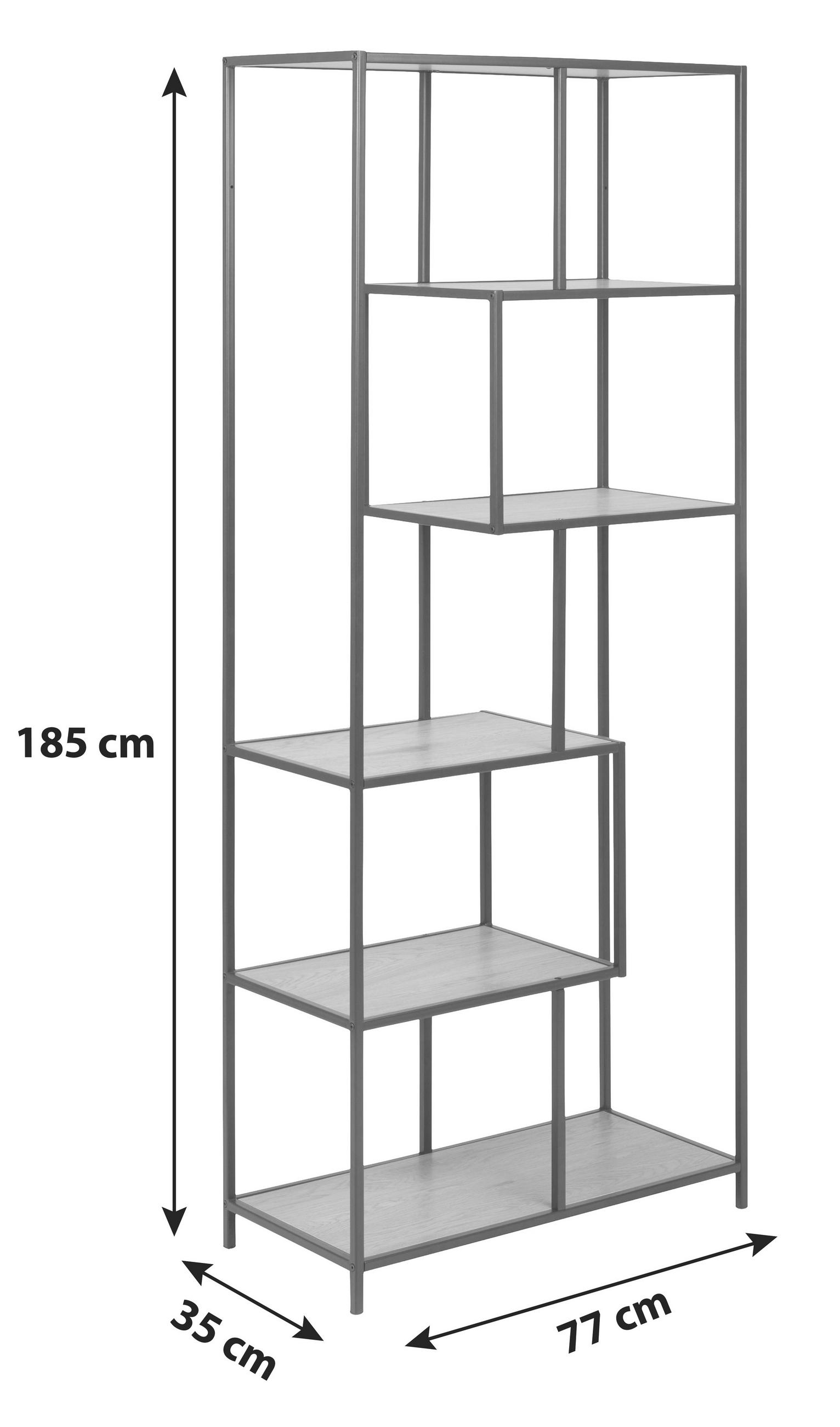 REGALELEMENT Schwarz - Schwarz, Trend, Metall (77,0/185,0/35,0cm) - MID.YOU
