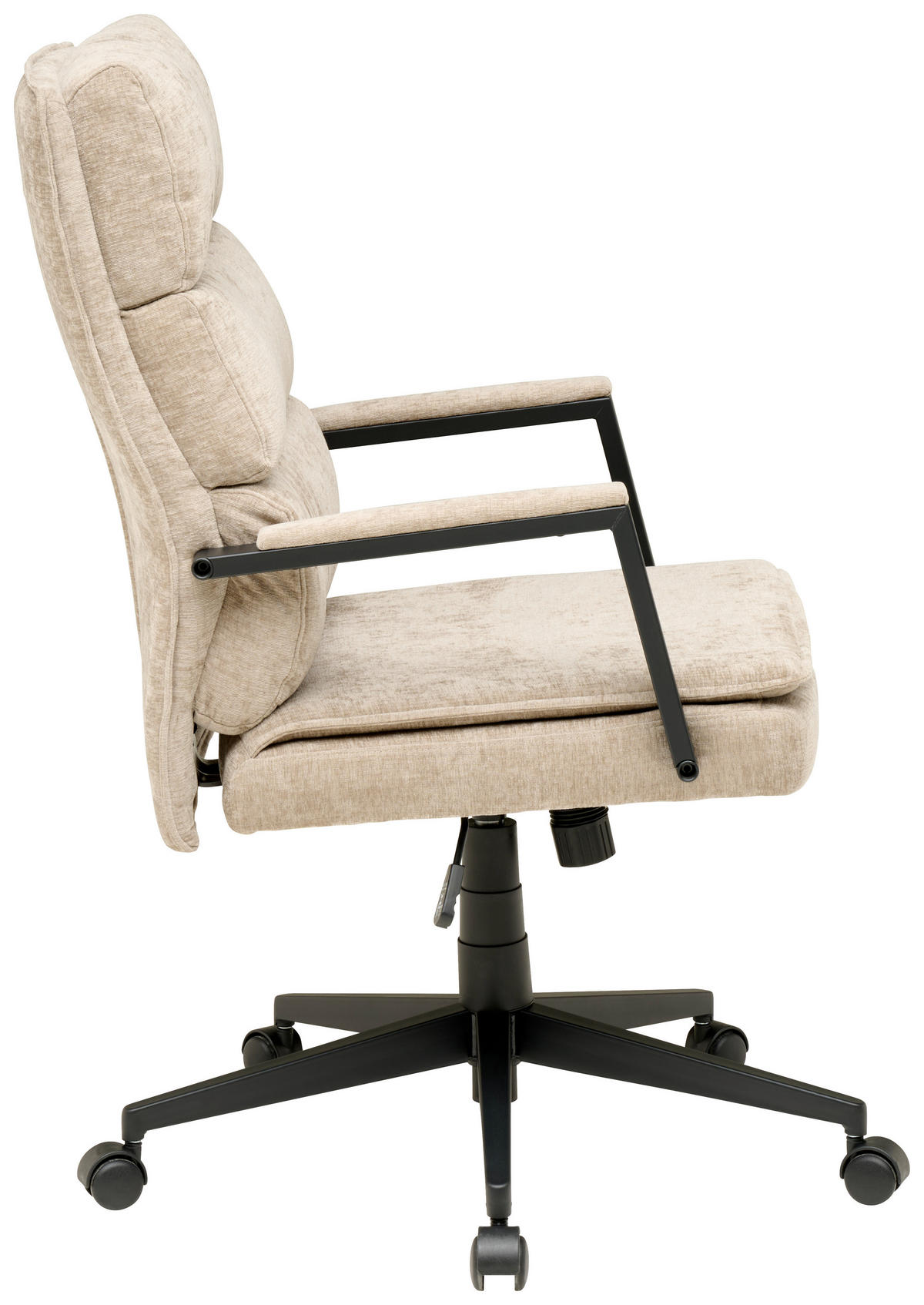 CHEFSESSEL Webstoff Beige  - Beige/Schwarz, Modern, Kunststoff/Textil (58/110-120/62cm) - MID.YOU