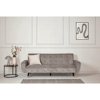 SCHLAFSOFA Cord Grau  - Goldfarben/Schwarz, MODERN, Holz/Textil (213/83/83cm) - Livetastic