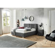 BOXSPRINGBETT 180/200 cm  in Grau  - Chromfarben/Grau, KONVENTIONELL, Textil (180/200cm) - Dieter Knoll
