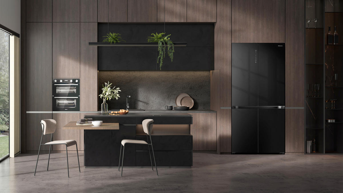 MULTI-DOOR RQ768N4GBE  - Schwarz Hochglanz, Basics, Glas/Kunststoff (91,1/190/60cm) - Hisense