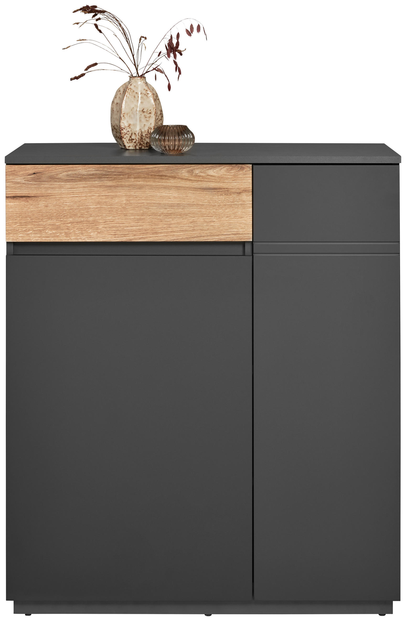 KOMMODE 90/105/42 cm Graphitfarben, Eichefarben  - Eichefarben/Graphitfarben, Konventionell, Holzwerkstoff (90/105/42cm) - Carryhome