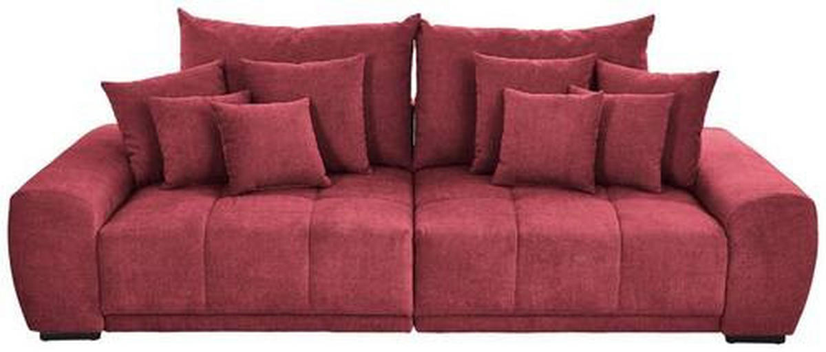 BIGSOFA in Flachgewebe Bordeaux  - Bordeaux/Schwarz, Konventionell, Holz/Textil (280/67/120cm) - Carryhome
