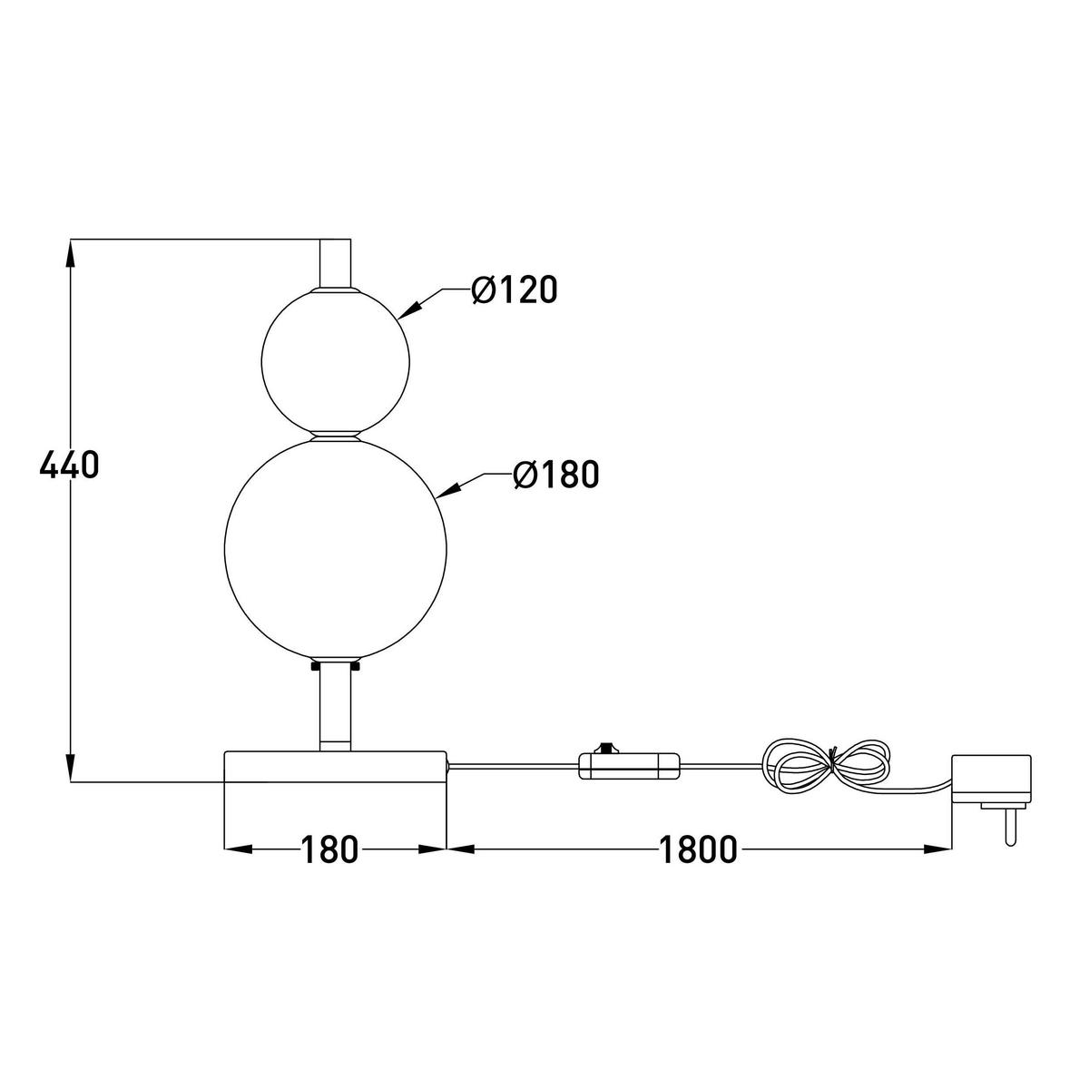LED-TISCHLEUCHTE Nova 18/44 cm   - Chromfarben, MODERN, Glas/Metall (18/44cm) - Näve