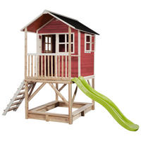 SPIELHAUS EXIT LOFT 500 ROT  - Rot/Limette, KONVENTIONELL, Holz (329/190/253cm) - EXIT Toys