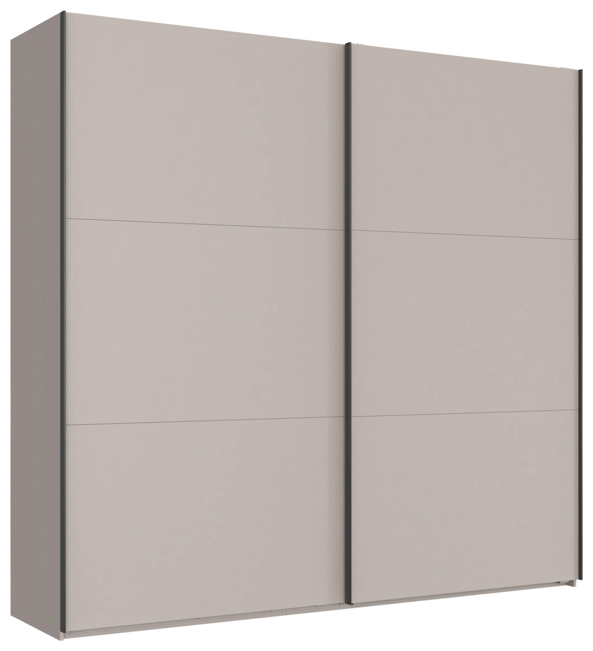 SCHWEBETÜRENSCHRANK 250/236/65 cm,  in Sahara, 2 Tür(en)  - Schwarz/Grau, KONVENTIONELL, Holzwerkstoff/Metall (250/236/65cm) - MID.YOU