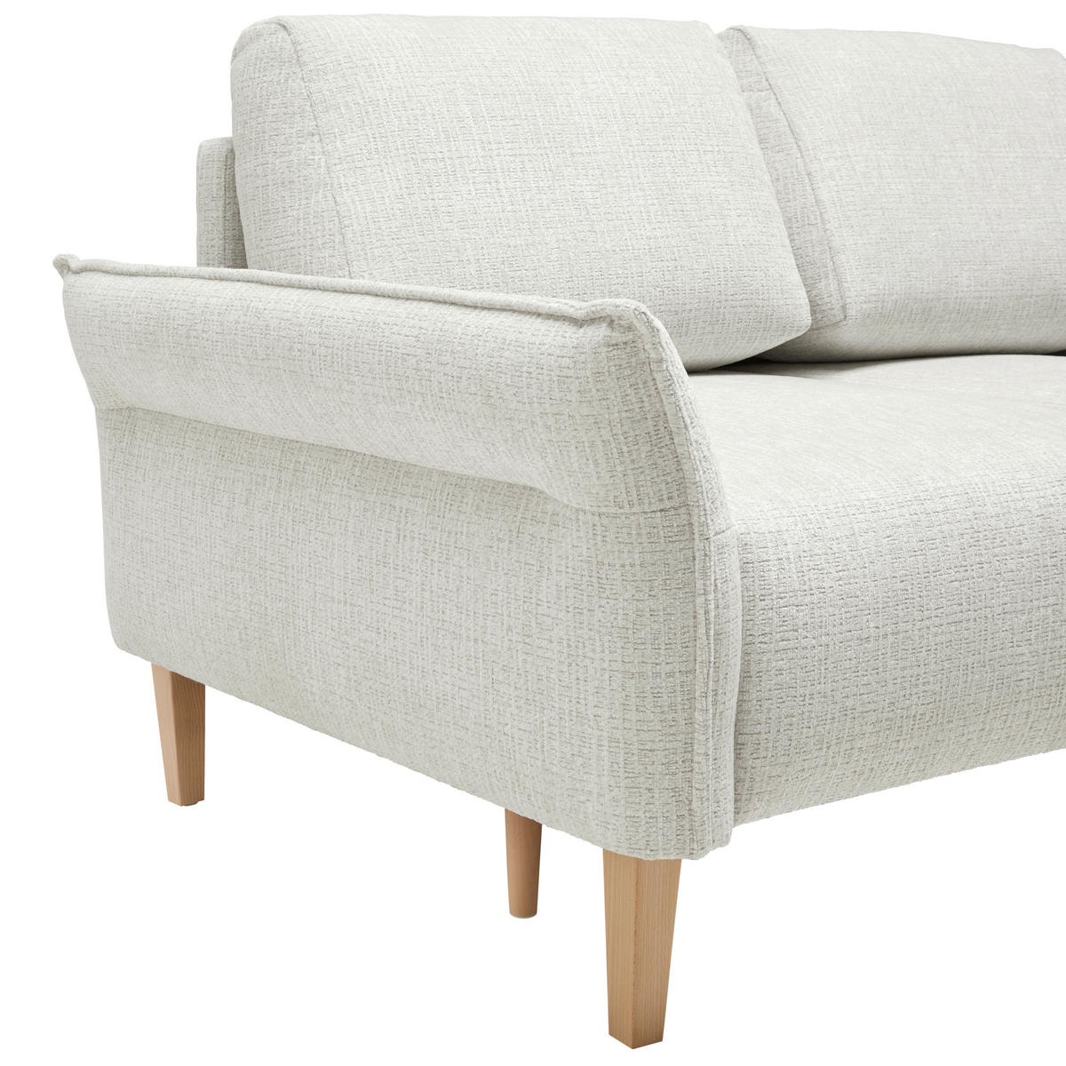 2-SITZER-SOFA in Webstoff Creme  - Eichefarben/Creme, Modern, Holz/Textil (150/85/92cm) - MID.YOU