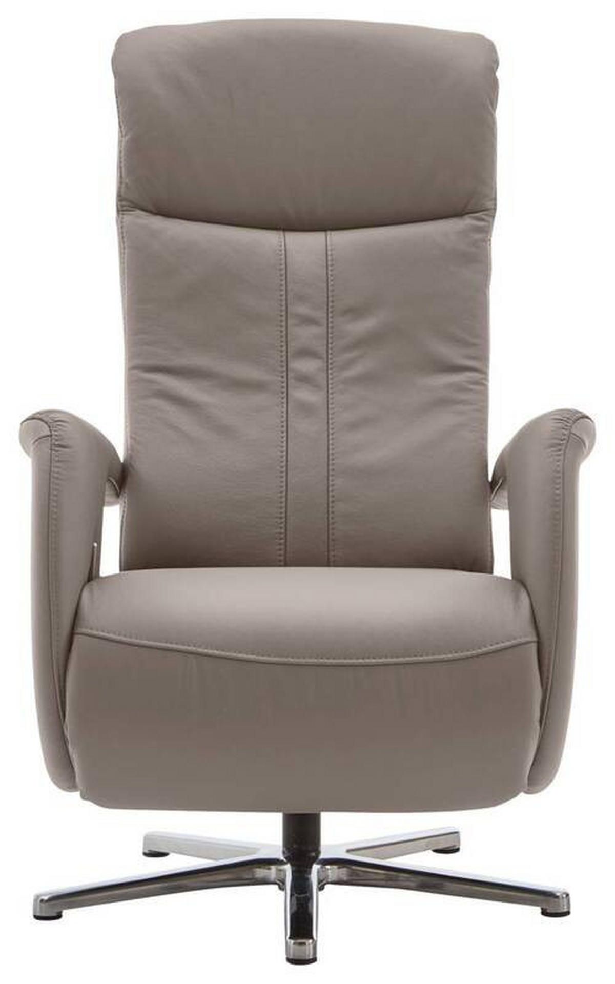 RELAXSESSEL Echtleder    - Chromfarben/Grau, Design, Leder/Metall (71/110/83cm) - Beldomo Speed