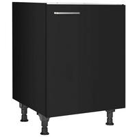 SPÜLENUNTERSCHRANK 60/87/56 cm  in Schwarz  - Edelstahlfarben/Schwarz, MODERN, Holzwerkstoff/Metall (60/87/56cm) - Nobilia
