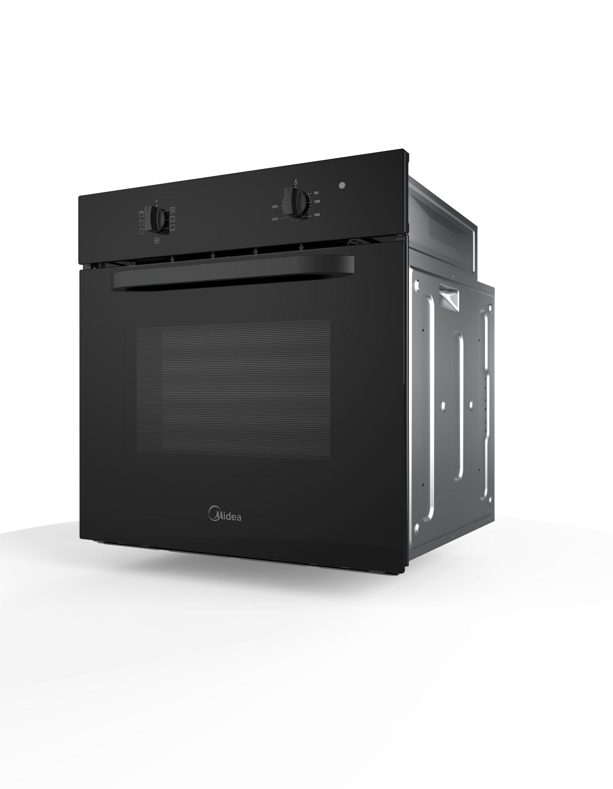 EINBAUBACKOFEN MBO65M40M0-BK  - Schwarz, Basics, Glas/Metall (59,5/59,5/57,5cm) - Midea
